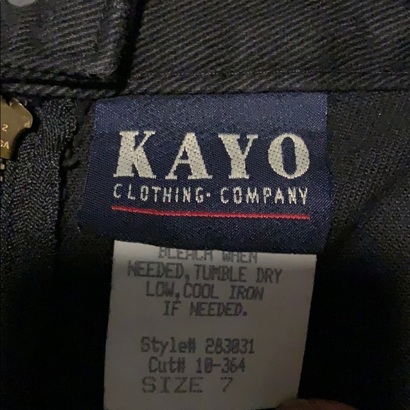 Black Jean midi skirt with front left slit - Picture 3 of 4